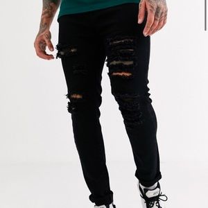 Liquor N Poker Mens Black Skinny Fit Jean NWT